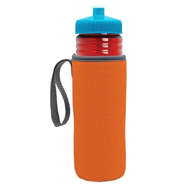 24 oz. Sports Bottle & Caddy - Push-Pull Lid... from ASI 40480 Koozie Group