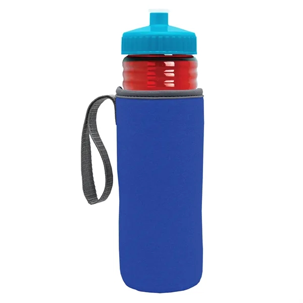 24 oz. Sports Bottle & Caddy - Push-Pull Lid... from ASI 40480 Koozie Group