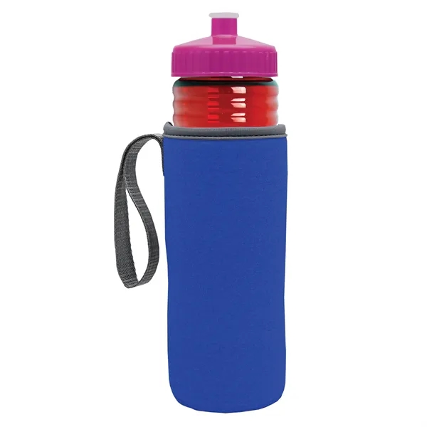 24 oz. Sports Bottle & Caddy - Push-Pull Lid... from ASI 40480 Koozie Group