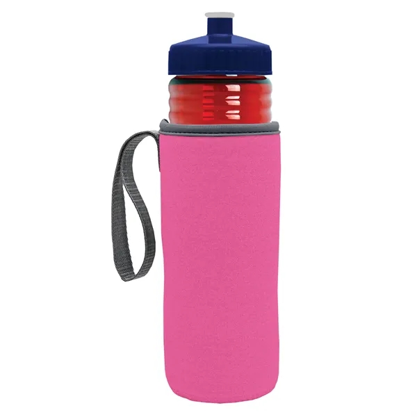 24 oz. Sports Bottle & Caddy - Push-Pull Lid... from ASI 40480 Koozie Group