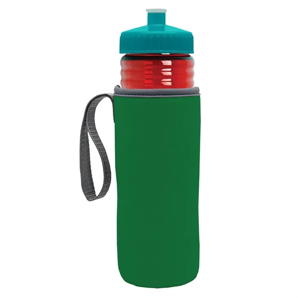 24 oz. Sports Bottle & Caddy - Push-Pull Lid... from ASI 40480 Koozie Group