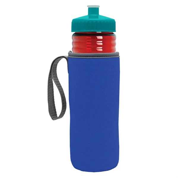 24 oz. Sports Bottle & Caddy - Push-Pull Lid... from ASI 40480 Koozie Group