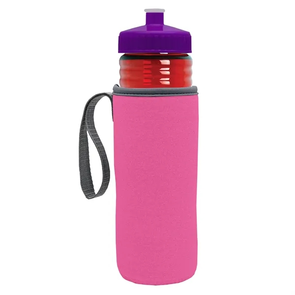 24 oz. Sports Bottle & Caddy - Push-Pull Lid... from ASI 40480 Koozie Group