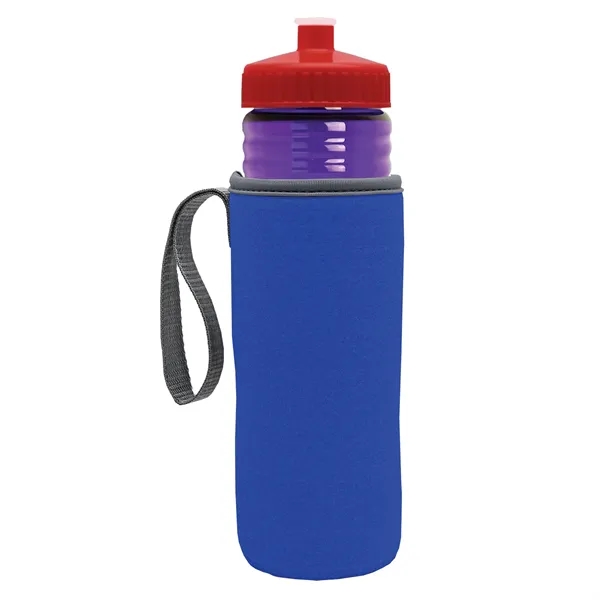 24 oz. Sports Bottle & Caddy - Push-Pull Lid... from ASI 40480 Koozie Group