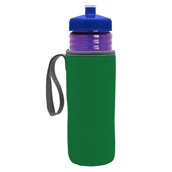 24 oz. Sports Bottle & Caddy - Push-Pull Lid... from ASI 40480 Koozie Group