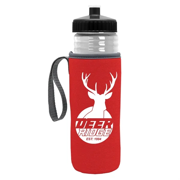 24 oz. Sports Bottle & Caddy - Push-Pull Lid... from ASI 40480 Koozie Group