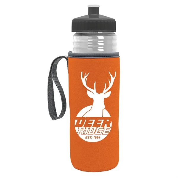 24 oz. Sports Bottle & Caddy - Push-Pull Lid... from ASI 40480 Koozie Group