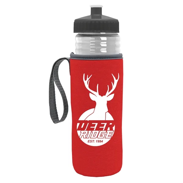 24 oz. Sports Bottle & Caddy - Push-Pull Lid... from ASI 40480 Koozie Group