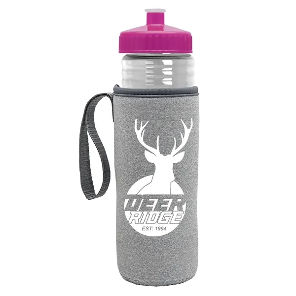 24 oz. Sports Bottle & Caddy - Push-Pull Lid... from ASI 40480 Koozie Group