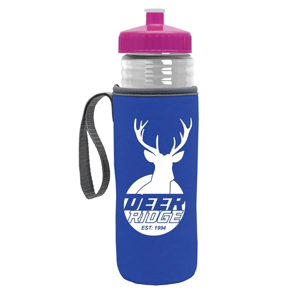 24 oz. Sports Bottle & Caddy - Push-Pull Lid... from ASI 40480 Koozie Group
