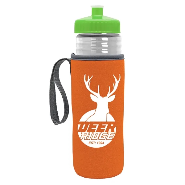 24 oz. Sports Bottle & Caddy - Push-Pull Lid... from ASI 40480 Koozie Group
