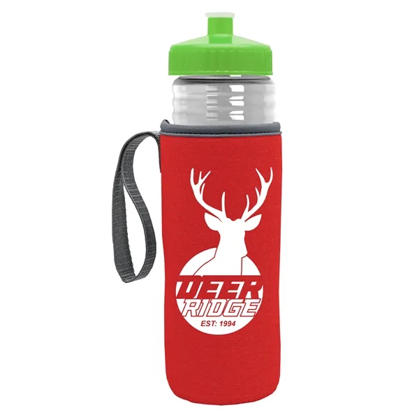 24 oz. Sports Bottle & Caddy - Push-Pull Lid... from ASI 40480 Koozie Group