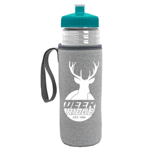 24 oz. Sports Bottle & Caddy - Push-Pull Lid... from ASI 40480 Koozie Group