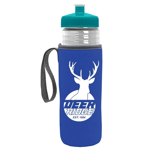 24 oz. Sports Bottle & Caddy - Push-Pull Lid... from ASI 40480 Koozie Group