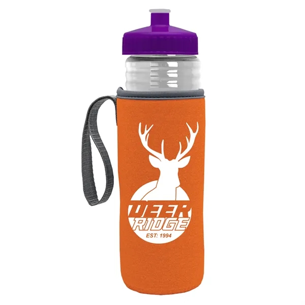 24 oz. Sports Bottle & Caddy - Push-Pull Lid... from ASI 40480 Koozie Group