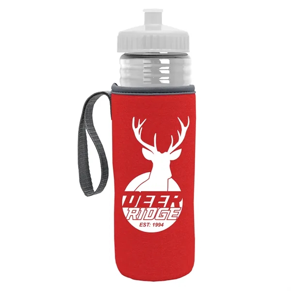 24 oz. Sports Bottle & Caddy - Push-Pull Lid... from ASI 40480 Koozie Group