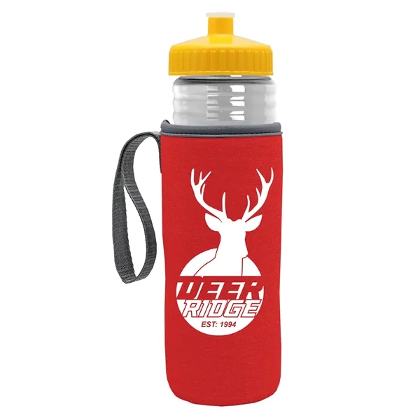 24 oz. Sports Bottle & Caddy - Push-Pull Lid... from ASI 40480 Koozie Group