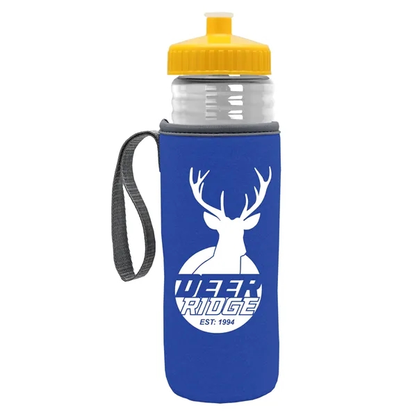 24 oz. Sports Bottle & Caddy - Push-Pull Lid... from ASI 40480 Koozie Group