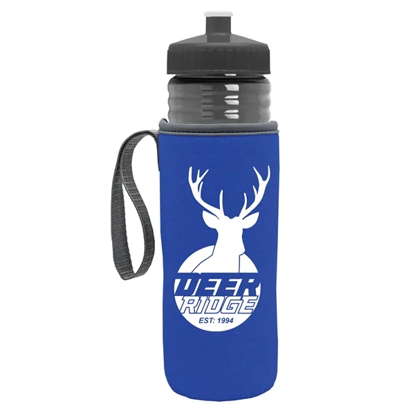24 oz. Sports Bottle & Caddy - Push-Pull Lid... from ASI 40480 Koozie Group