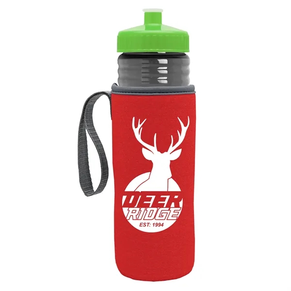 24 oz. Sports Bottle & Caddy - Push-Pull Lid... from ASI 40480 Koozie Group