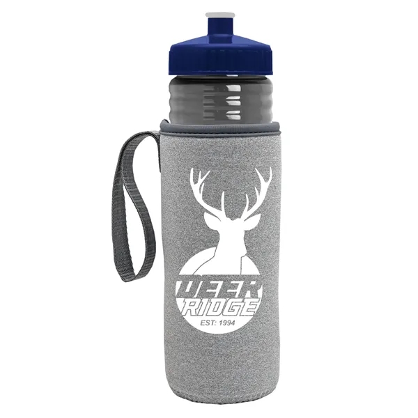 24 oz. Sports Bottle & Caddy - Push-Pull Lid... from ASI 40480 Koozie Group