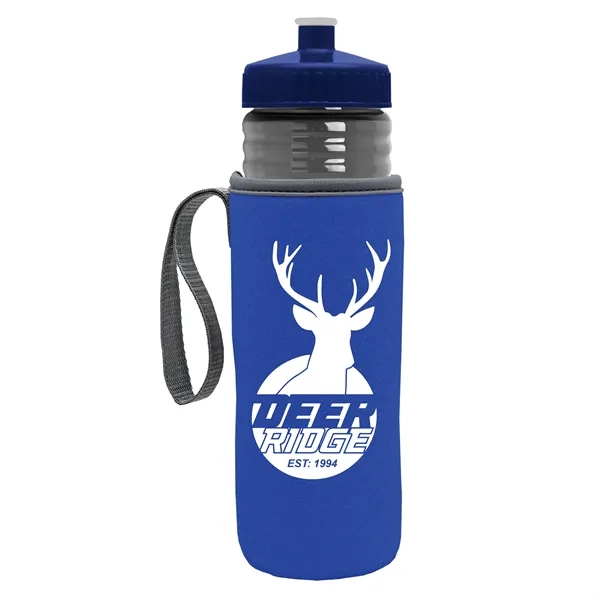 24 oz. Sports Bottle & Caddy - Push-Pull Lid... from ASI 40480 Koozie Group