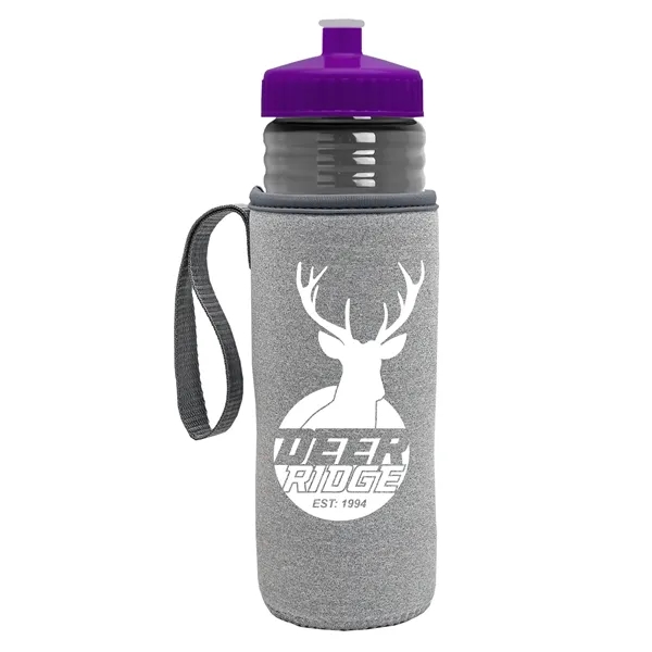 24 oz. Sports Bottle & Caddy - Push-Pull Lid... from ASI 40480 Koozie Group