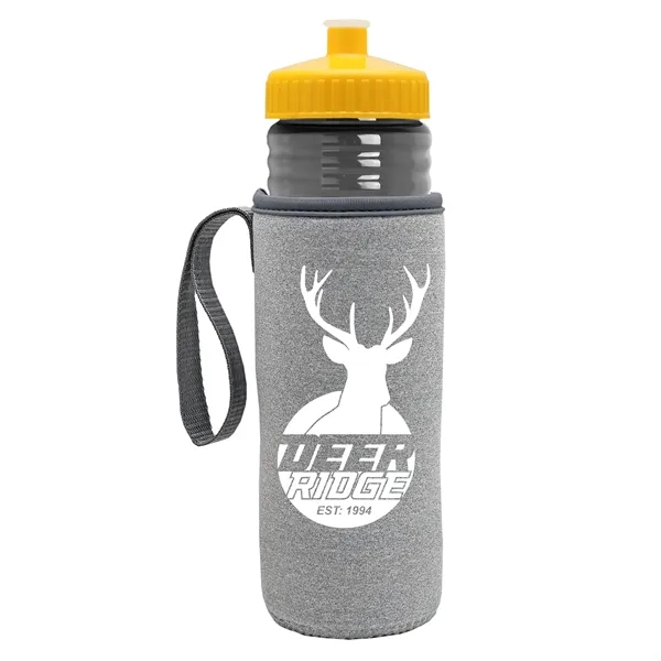24 oz. Sports Bottle & Caddy - Push-Pull Lid... from ASI 40480 Koozie Group