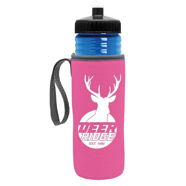 24 oz. Sports Bottle & Caddy - Push-Pull Lid... from ASI 40480 Koozie Group