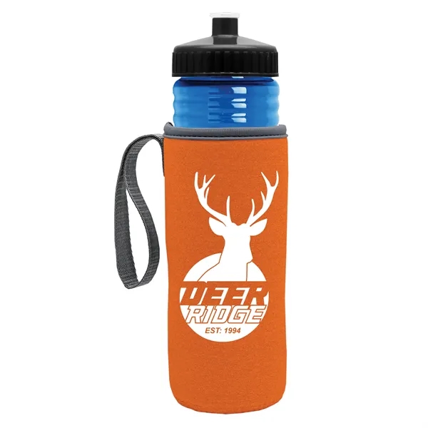 24 oz. Sports Bottle & Caddy - Push-Pull Lid... from ASI 40480 Koozie Group