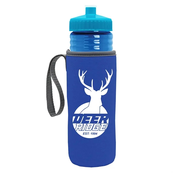 24 oz. Sports Bottle & Caddy - Push-Pull Lid... from ASI 40480 Koozie Group