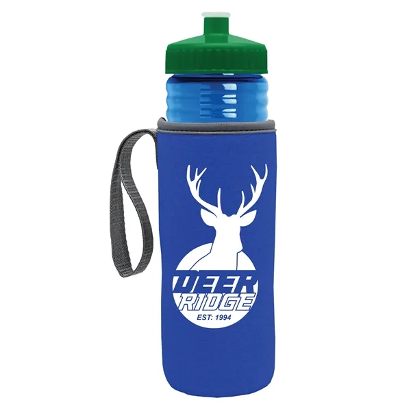 24 oz. Sports Bottle & Caddy - Push-Pull Lid... from ASI 40480 Koozie Group