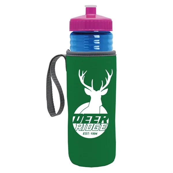24 oz. Sports Bottle & Caddy - Push-Pull Lid... from ASI 40480 Koozie Group