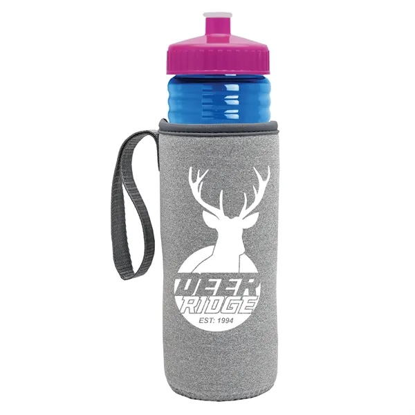 24 oz. Sports Bottle & Caddy - Push-Pull Lid... from ASI 40480 Koozie Group