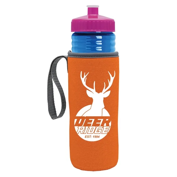 24 oz. Sports Bottle & Caddy - Push-Pull Lid... from ASI 40480 Koozie Group