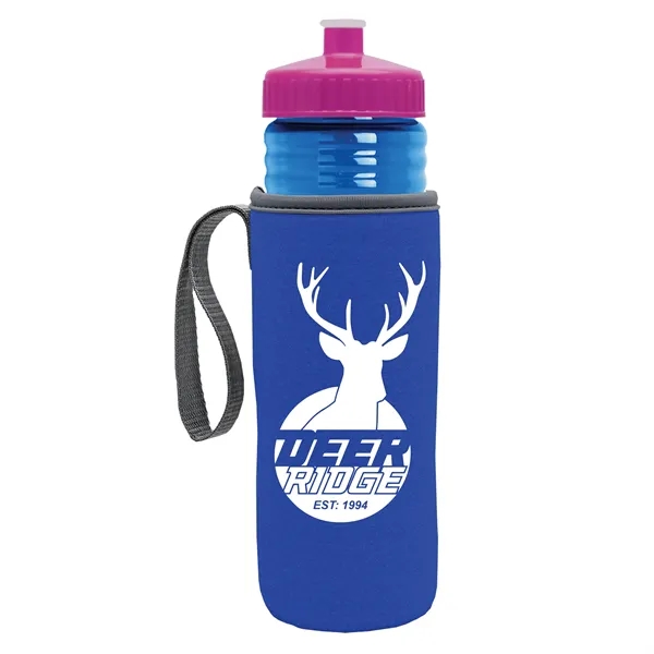 24 oz. Sports Bottle & Caddy - Push-Pull Lid... from ASI 40480 Koozie Group