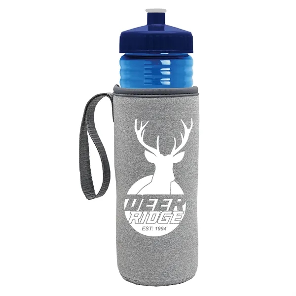 24 oz. Sports Bottle & Caddy - Push-Pull Lid... from ASI 40480 Koozie Group