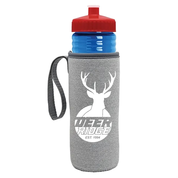 24 oz. Sports Bottle & Caddy - Push-Pull Lid... from ASI 40480 Koozie Group