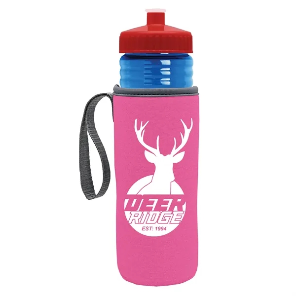 24 oz. Sports Bottle & Caddy - Push-Pull Lid... from ASI 40480 Koozie Group