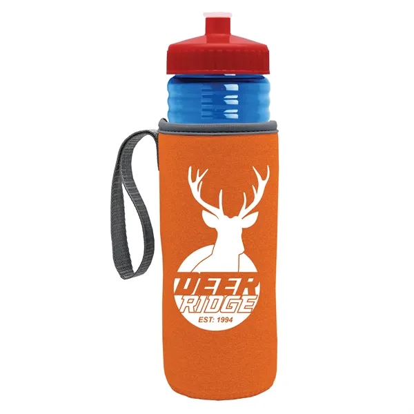 24 oz. Sports Bottle & Caddy - Push-Pull Lid... from ASI 40480 Koozie Group