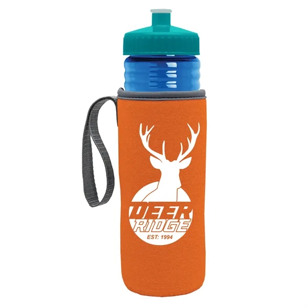 24 oz. Sports Bottle & Caddy - Push-Pull Lid... from ASI 40480 Koozie Group