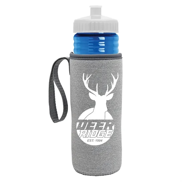 24 oz. Sports Bottle & Caddy - Push-Pull Lid... from ASI 40480 Koozie Group