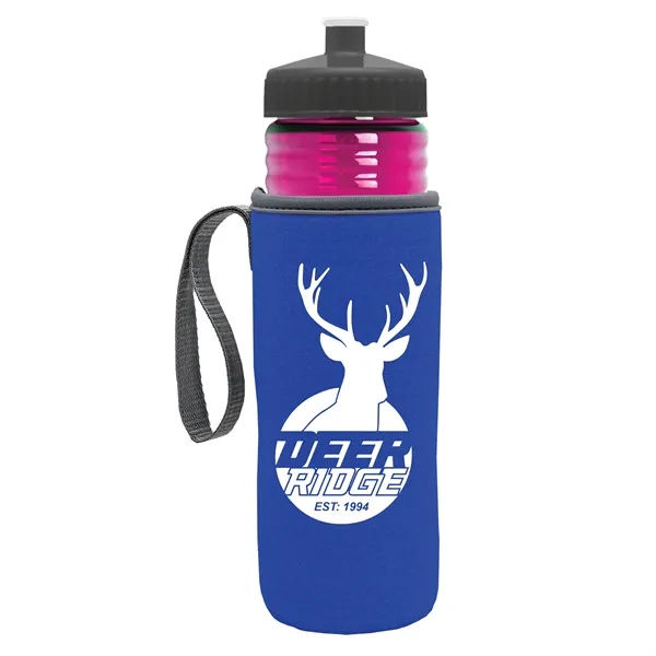 24 oz. Sports Bottle & Caddy - Push-Pull Lid... from ASI 40480 Koozie Group
