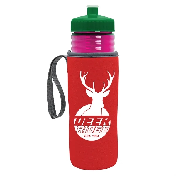 24 oz. Sports Bottle & Caddy - Push-Pull Lid... from ASI 40480 Koozie Group