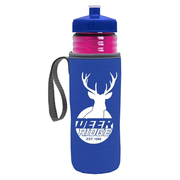 24 oz. Sports Bottle & Caddy - Push-Pull Lid... from ASI 40480 Koozie Group