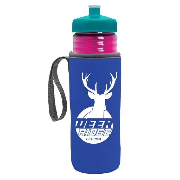 24 oz. Sports Bottle & Caddy - Push-Pull Lid... from ASI 40480 Koozie Group