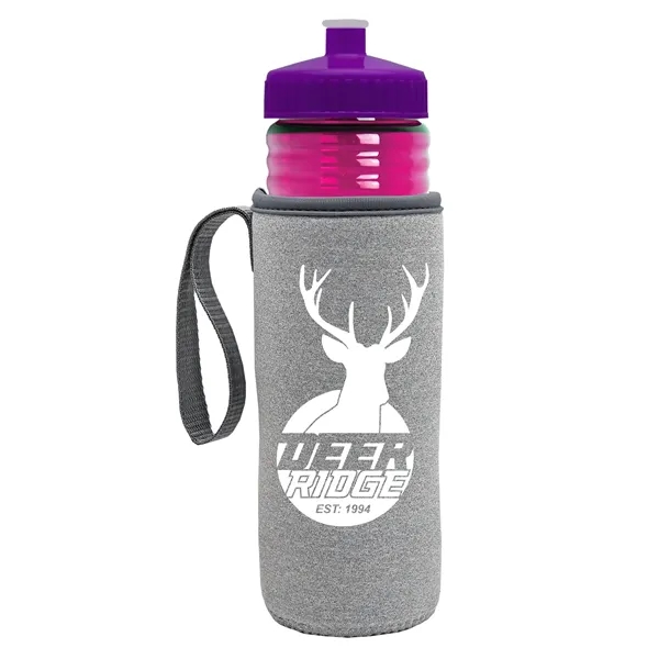 24 oz. Sports Bottle & Caddy - Push-Pull Lid... from ASI 40480 Koozie Group