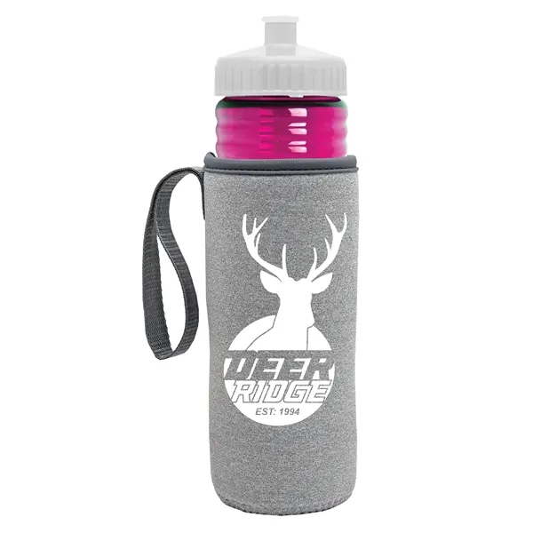 24 oz. Sports Bottle & Caddy - Push-Pull Lid... from ASI 40480 Koozie Group