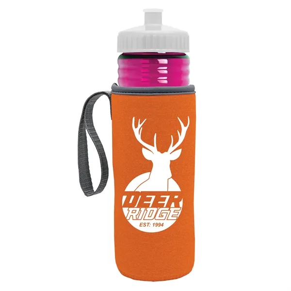 24 oz. Sports Bottle & Caddy - Push-Pull Lid... from ASI 40480 Koozie Group