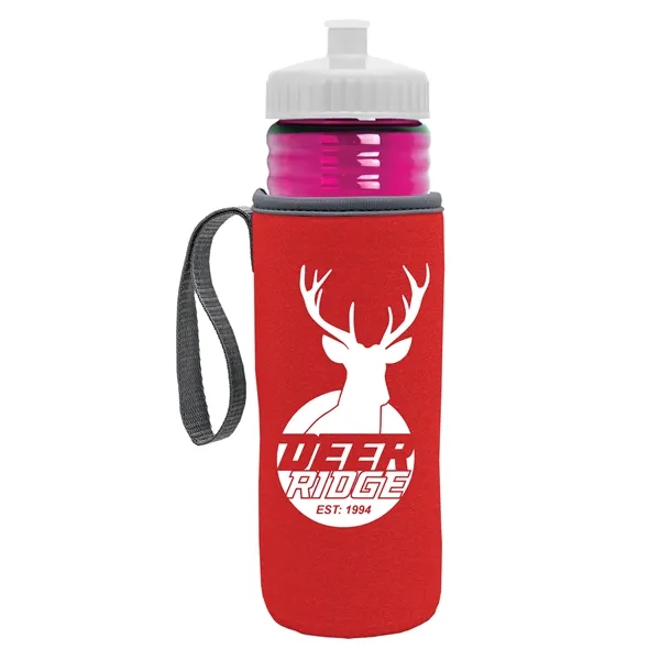 24 oz. Sports Bottle & Caddy - Push-Pull Lid... from ASI 40480 Koozie Group